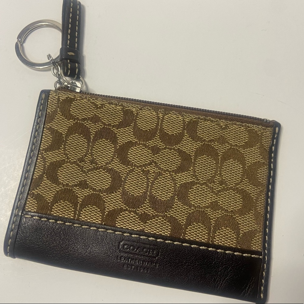 Coach Brown Monogrammed Wallet Coin Purse